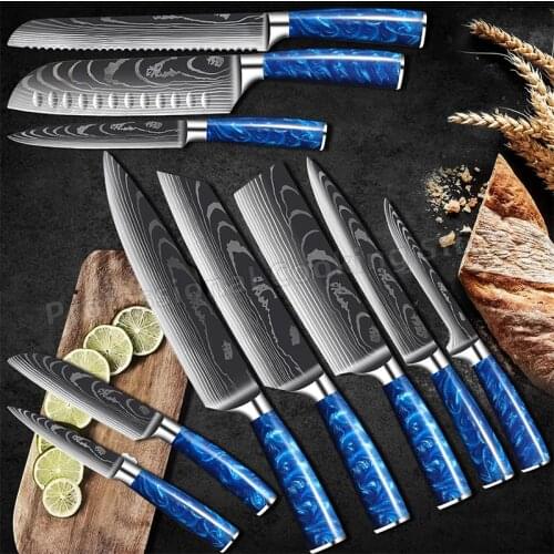 Stainless steel Damascus chefs knife Meat cleaver Kitchen knife set Slicing knife Household cooking knife