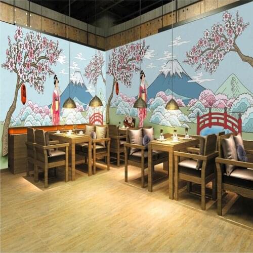 Beibehang Custom mural wallpaper hand-painted HD Japanese restaurant sushi restaurant dressing table background papel de parede