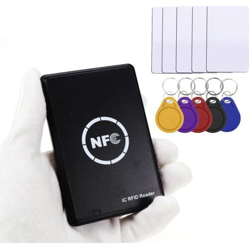 NFC Smart Card Reader Writer RFID Copier Duplicator 13.56MHz USB Programmer Key fobs Card IC UID S50 MF ISO14443A Tag
