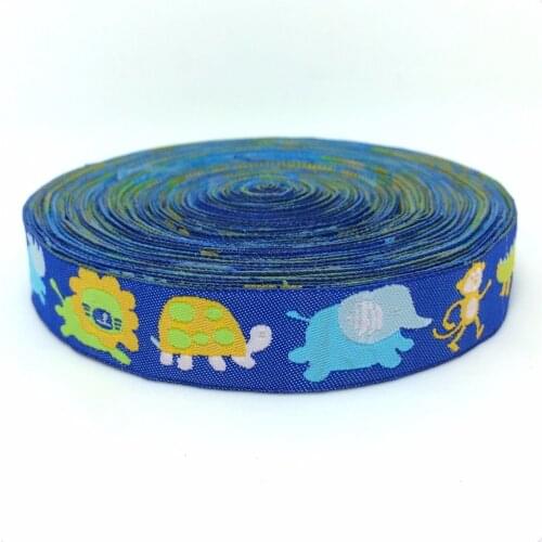 NEW wholesale 5/8 '(16 mmx10yards) 100% Polyester Woven Jacquard Ribbon with tortoise .elephants .lions