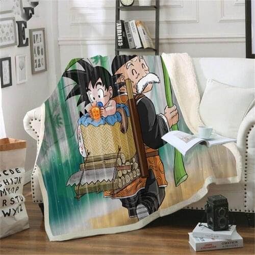 CLOOCL Goku Anime Blanket 3D Print Child Blankets for Beds Adult Thicken Quilts Sofa Travel Teens Student Fashion Throws Blanket