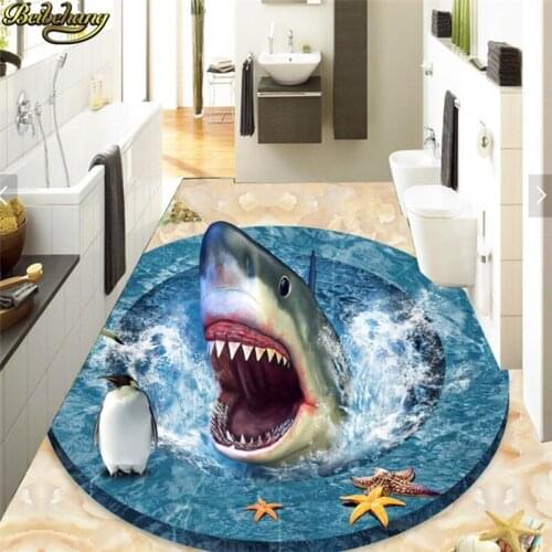Beibehang Custom Photo Wallpaper Floor Paintings Seal Sea World Shark 3D Paintings Floor Paintings papel de parede