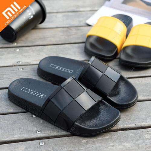Xiaomi Men Slippers Plus Size Beach Couple Sandals Slipper Home Non-slip Soft Bottom Flip Flops Hotel Bathroom Shoes Soft Sole