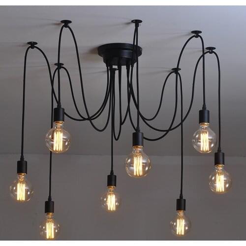 Nordic Chandelier Ceiling Light Pendant Fixture Creative Vintage Indoor Hanging Lamp for Living Room Kitchen Island Coffee Store