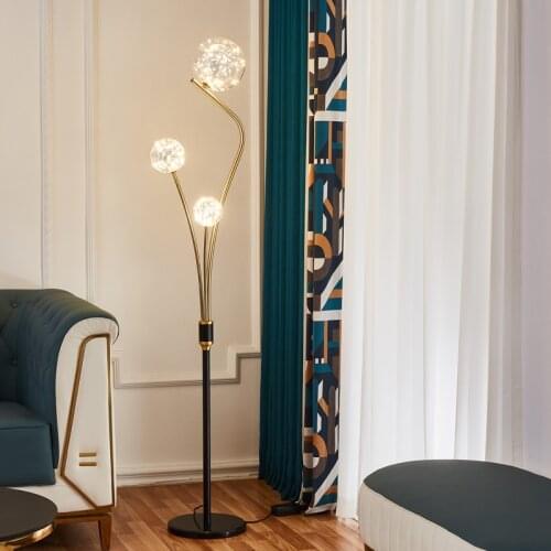 Modern Gypsophila Glass Shade Led Floor Lamp Living Room Home Decor Sofa Lamp Bedroom Bedside Lamp Indoor Lighting Light Fixture