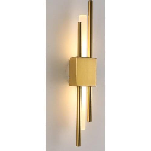 LED Acryl Golden Simple Line Wall Lamp New Nordic Postmodern Living Room Bedroom Bedside Hotel TV Background Sconce Light