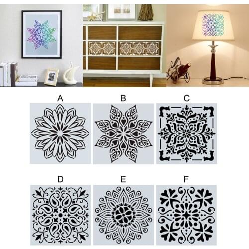 1pc 15*15CM Mandala Dotting Painting Stencils Templates Tools DIY Drawing Laser Cut Wall Stencil Painting for Wood Tiles Fabric
