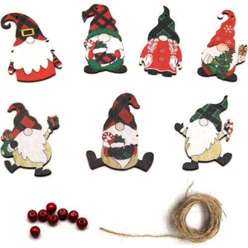 Christmas Tree Ornaments 7PCS Pendants For Decoration DIY Craft Making Painting Christmas Dwarf Decoration