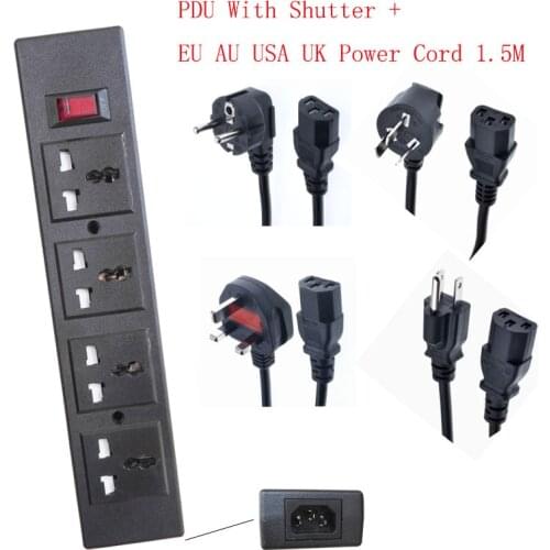 PDU 4 Way Outlet Universal Electric Socket Overload Protector Surge Protector Power Strip Network Filter 1.5m Extension Cord