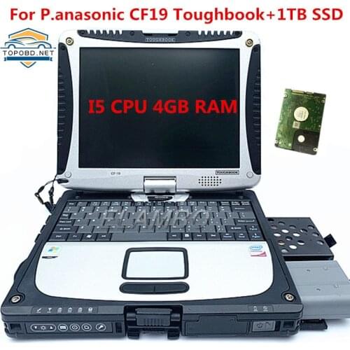 2021 High performance For Panasonic CF19 Laptop I5 CPU 4GB RAM HDD/SSD Toughbook CF-19 Laptop Win7 Win10 Used for MB Star C4 C5