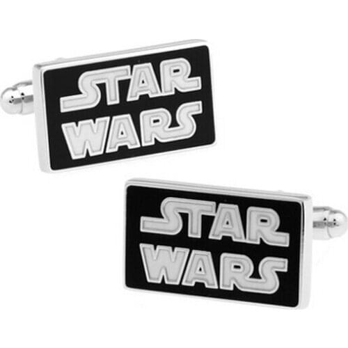 IGame Cufflinks Factory Retail French Cufflinks Black Color Star Wars Design Cuff Links