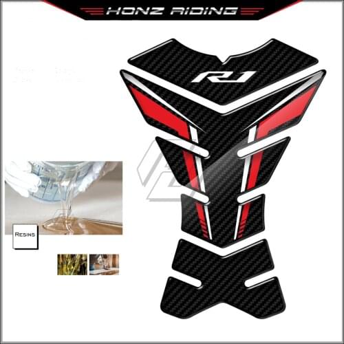 For Yamaha YZF-R1 R1 R1M Street Bike 3D Carbon-look Motorcycle Tank Pad Protector Sticker