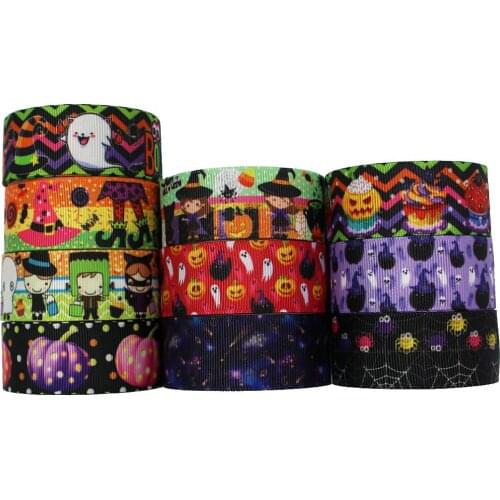 1'' 5yards Halloween party Grosgrain Ribbon DIY Handmade childrens Bow Ribbon Decoration Gift Wrapping Ribbon L-20922-1059