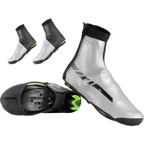 1 Pair Bike Shoe Cover Waterproof Cycling Shoe Cover Windproof Keep Warm Overshoes Riding Equipment Black+Gray