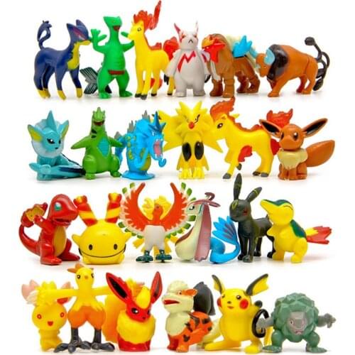 100pcs/lot Random Delivery TAKARA TOMY Pikachu Snorlax Jigglypuff Zubat Bulbasaur Ivysaur Figures Model Toys for Children Gifts