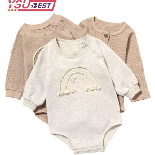2021 Baby Girl Boy Rompers 0-2Y Autumn Newborn Baby Clothes For Girls Long Sleeve Baby Jumpsuit Baby Boys Girls Outfits Clothes