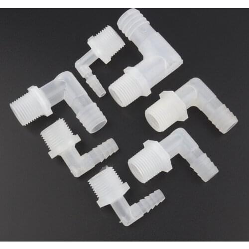 5pcs NuoNuoWell G1/2 To 6.4~19.5mm PP Elbow Connectors Aquarium Fish Tank Hose Joints Air Pump Fittings Micro Irrigation Adapter