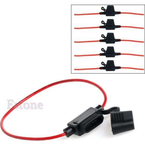 5 x In Line Mini Blade Fuse Holder Waterproof Splash Proof for 12V 30A Fuses Car
