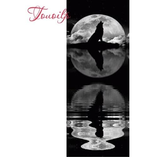 Touoilp Full square&round Diamond Embroidery DIY Animal Moon wolf 5d Diamond Painting Christmas Cross Stitch Rhinestone Mosaic