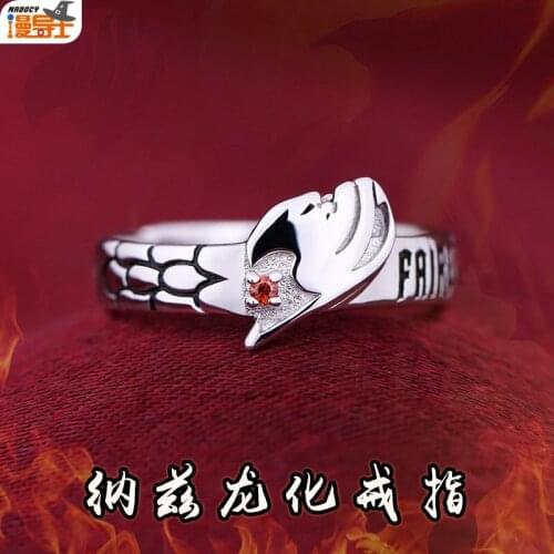 Anime Game Finger Ring 925Silver Adjustable Unisx Cartoon FAIRY TAIL Character Natsu Cosplay Fashion Accessories Xmas Gifts