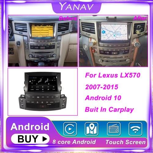 For Lexus LX570 2007-2015 Android Car Radio Tape Recorder Auto Video GPS Navigation with Wireless Carplay Multimedia MP3 Player