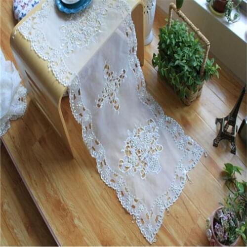Free Shipping New Lace Tablecloth 40x100cm Runner Mat Coffee Tea Pad Place Dining Gift Wedding Christmas Blanket Antependium