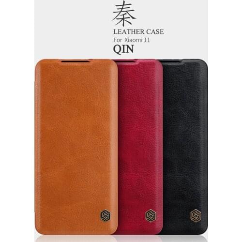 For Xiaomi Mi 11 Case Nillkin Qin Luxury Leather Book Wallet Protective Case for Xiaomi 11 Good Quality Leather