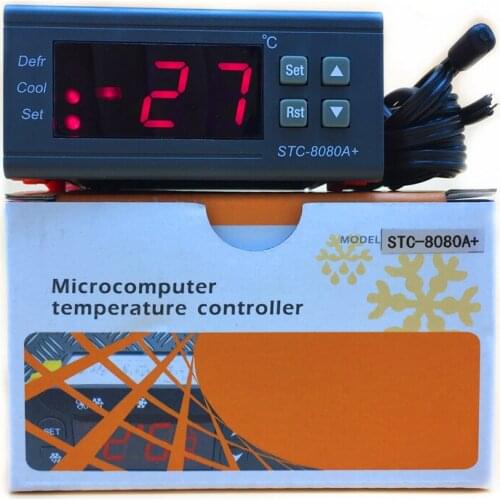 Digital Temperature Controller Thermostat Thermoregulator for incubator Relay LED 10A Heating Cooling STC--8080A+12V 24V 220V