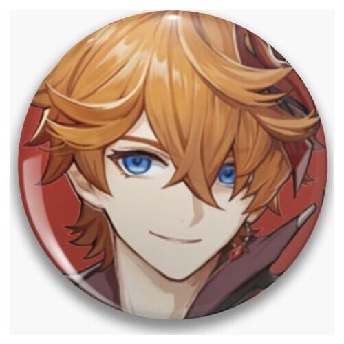 Childe Tartaglia Genshin Impact Soft Button Pin Funny Cute Creative Badge Jewelry Cartoon Women Gift Lapel Pin Fashion Decor