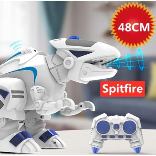 Intelligent RC Robot Dinosaur High Simulation Spray Fire Remote Control With Program Sing Dance Atomized fire Walking Boy Gifts