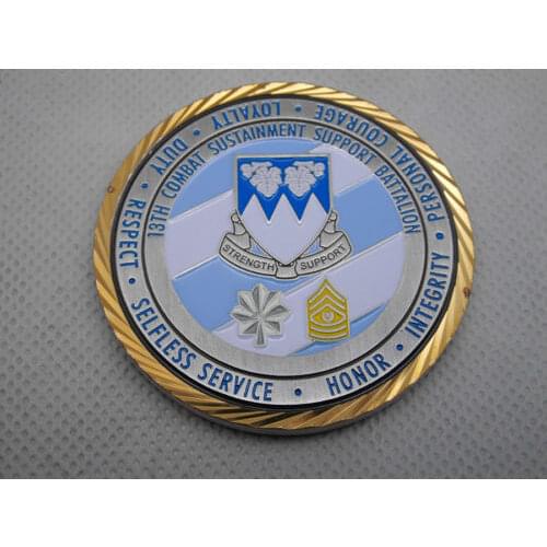 Custom US MILITARY COMBAT SUSTAINMENT SUPPORT BATTALION CHALLENGE COIN High quality metal coins FH810181