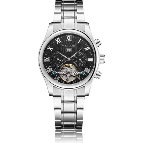 JOJOZ Hollow Watch Steel Large Flywheel Mechanicalmens Belt