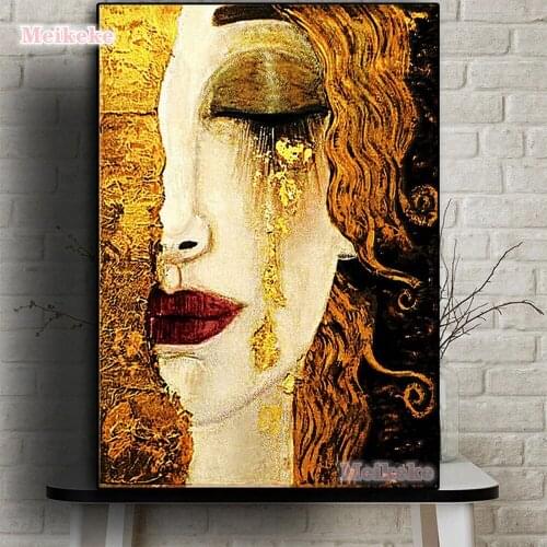 Classic Artist Gustav Klimt Tear Abstract Diamond Painting Rhinestone 5D DIY Diamond Embroidery,Cross Stitch,Diamond Mosaic Art