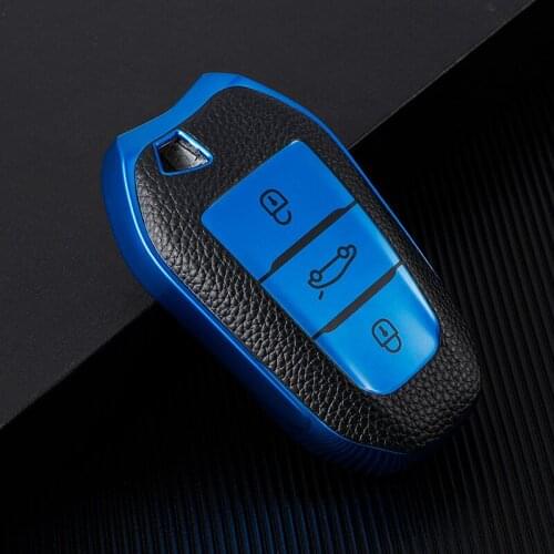 Leather Grain TPU Car Key Case Full Smart Cover For Peugeot 308 408 508 2008 3008 4008 5008 Citroen C4 C4L C6 C3-XR Accessories