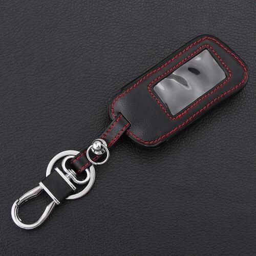 Newest car styling ,High quality A93 Leather Case For Starline A93 A63 Car alarm Remote Controller LCD Keychain Cover 3 buttons