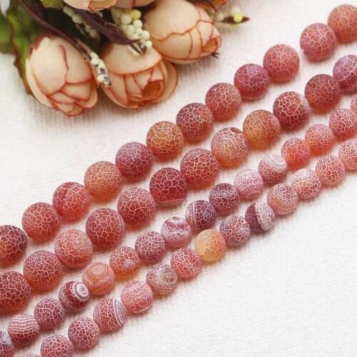 Wholesale Frost Crackle Red agates 6-12mm Round Beads 15"BeadsFor DIY Jewelry Making !We provide mixed wholesale for all items