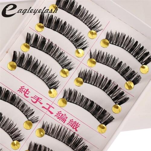 Hot sale10 Pairs/ lot fashion charming eye lashes False Eyelashes Natural Cross Exaggerated Eye Lashes Fashion make up tool
