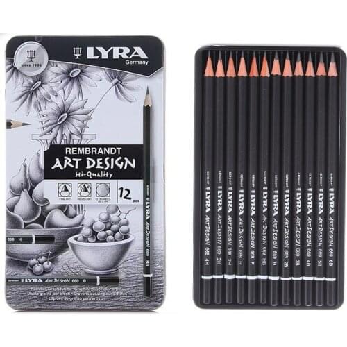LYRA Pencils Sketch Pencil Set REMBRANDT ART DESIGN 12 pcs Germany