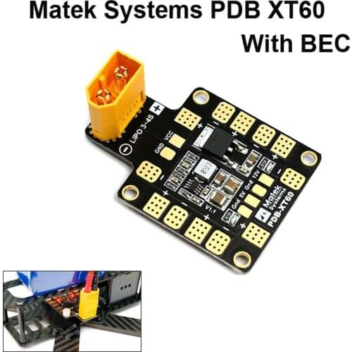 Matek Systems PDB XT60 W/ BEC 5V & 12V 2oz Copper For RC Helicopter FPV Quadcopter Muliticopter Drone Power Distribution Board