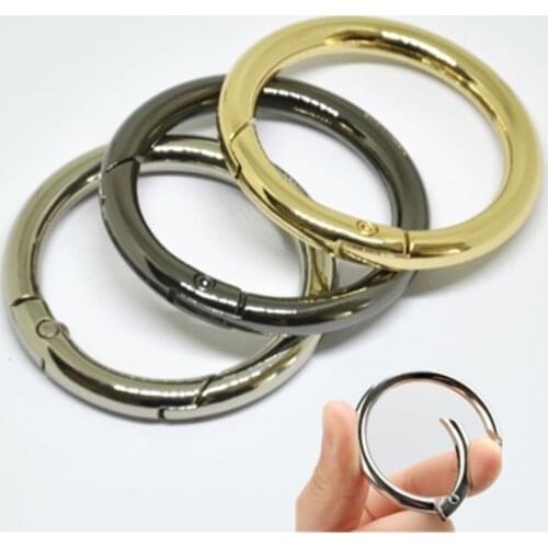 10pcs Metal Spring Gate O Ring Openable Keyring Buckle Clasp Snap Hooks Bag Strap Dog Chain Luggage Leathercraft DIY Accessories