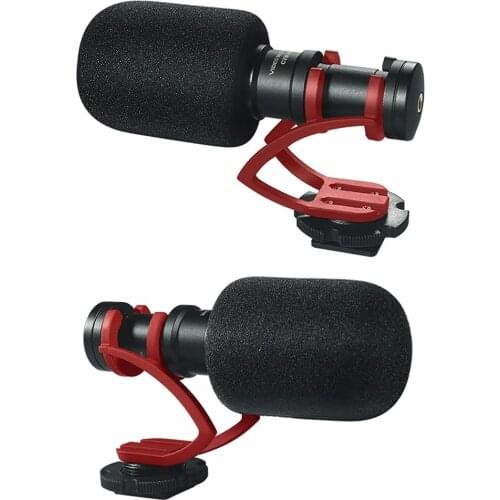 COMICA MINI Cardioid Directional Shotgun Video Microphone w/ Shock-Mount for Smartphone IPHONE 7/7P,DJI OSMO,GoPro 3,3+,4,5 Red