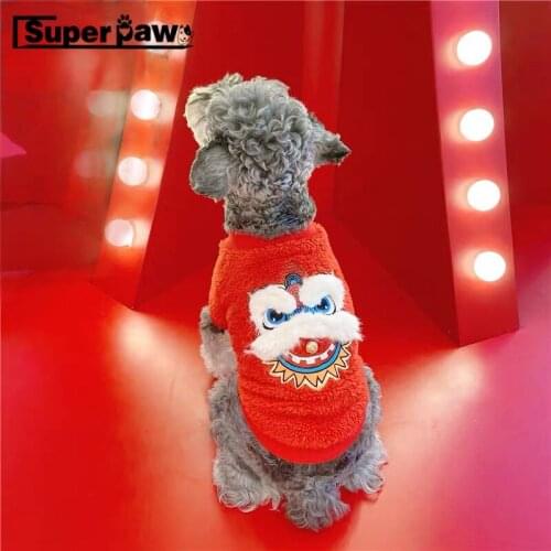 Fashion Dog Tang Suit Jacket Lion Pet Winter Warm Clothing Coat For Small Medium Dogs Schnauzer French Bulldog Hoodie BOC18