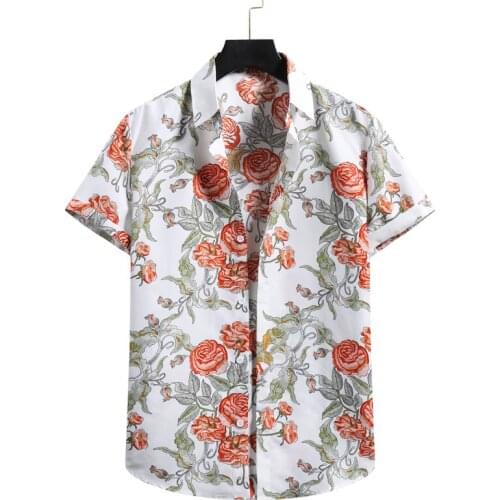 Fashion Floral Hawaiian Shirt Men 2021 Summer Short Sleeve Shirt Male Camisa Hawaiana Hombre Party Vacation Beach Aloha Shirts