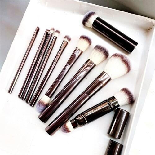 Makeup Brushes Set - 10-pcs Powder Blush Eyeshadow Crease Concealer eyeLiner Smudger Metal Handle Brushes