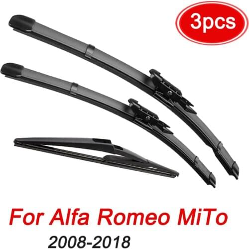 MIDOON Wiper Front Rear Wiper Blades Set For Alfa Romeo MiTo 2008-2018 Windshield Windscreen Front Rear Window 26"16"12"