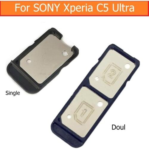 Genuine single & Daul Sim Card Slot Tray for Sony Xperia C5 ULTRA E5553 Sim Card Tray Holder for Sony C5 sim card reader holder