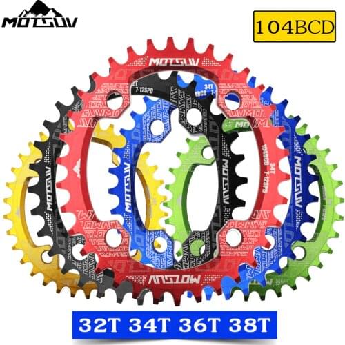 MOTSUV oval Narrow Wide Chainring MTB Mountain bike bicycle 104BCD 32T 34T 36T 38T crankset Tooth plate Parts 104 BCD
