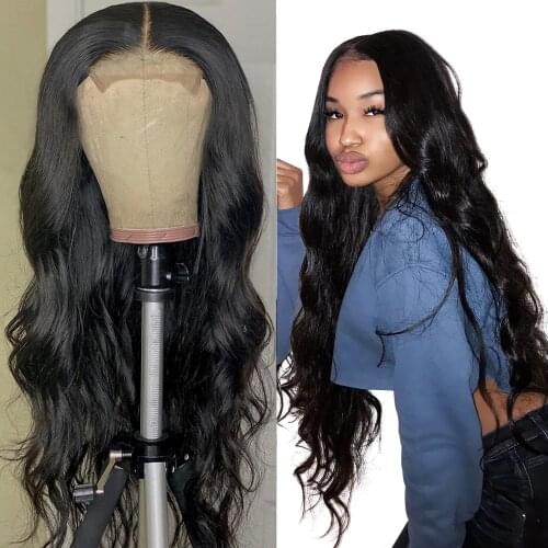 Body Wave Front Human Hair Wigs Pre Plucked With Baby Hair Malaysian 8-30inch 4x4 Lace Closure Wigs For Black Women