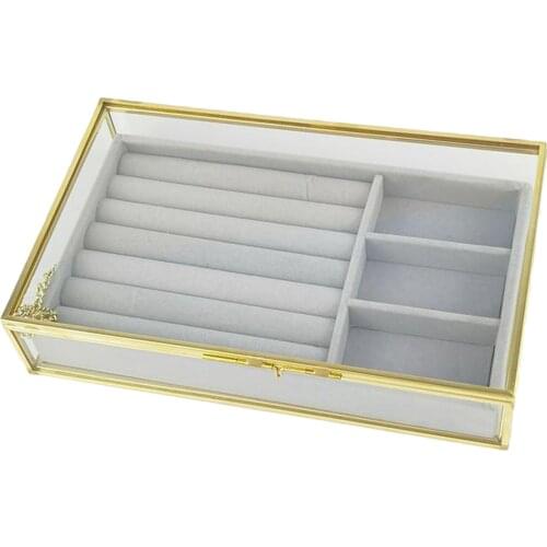 Transparent Jewelry Display Showcase Storage Organizer Gifts for Girls Women