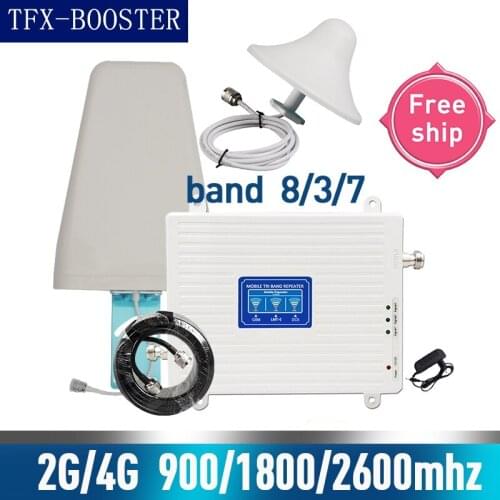 TFX-BOOSTER 900/1800/2600Mhz 2G 3G 4G Mobile Phone Repeater 4G 2600Mhz Cellular Signal Booster Amplifier 5dbi outdoor antenna